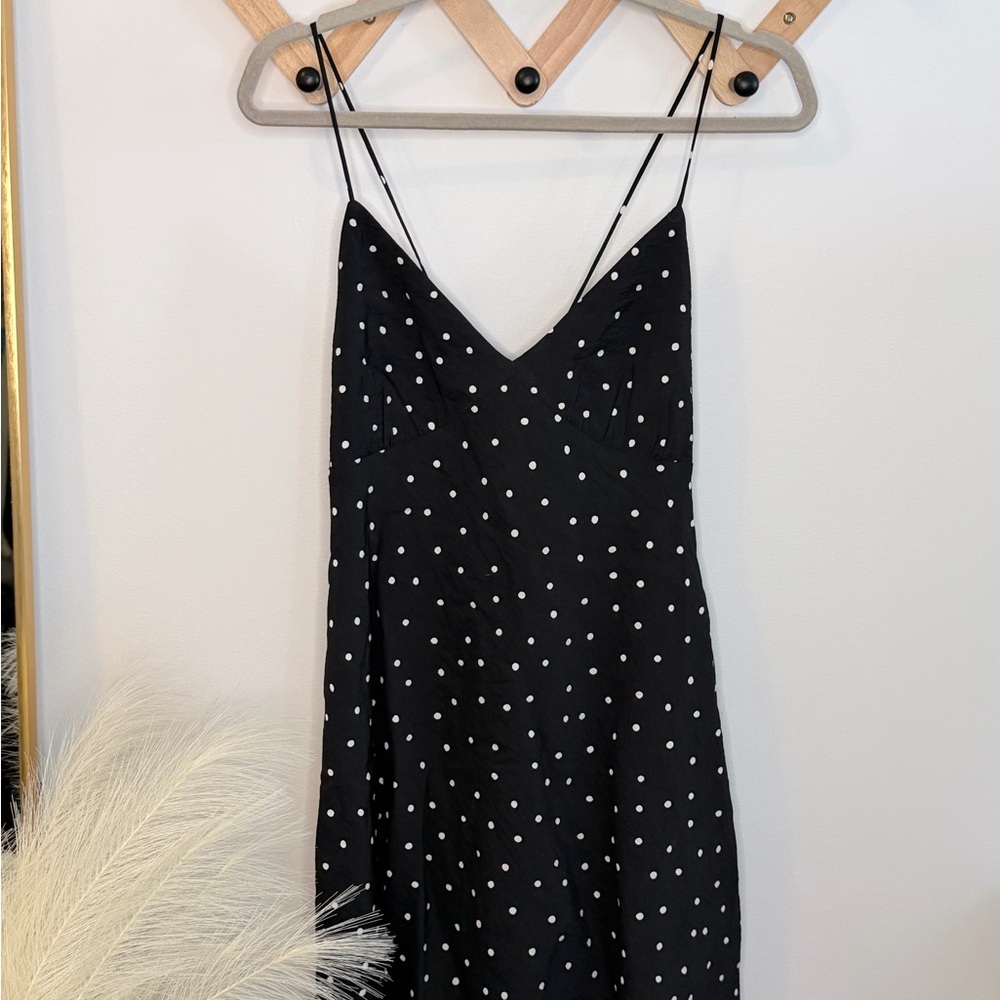 Madewell Black Dress with White Polka Dots